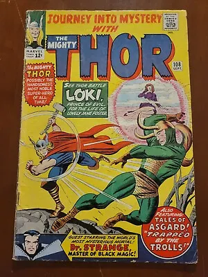Buy Journey Into Mystery 108, Marvel Comics 1964, Early Dr. Strange & Loki App. • 23.65£