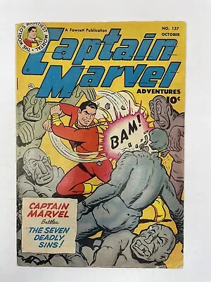 Buy Captain Marvel Adventures #137 The Seven Deadly Sins Fawcett Golden Age GA • 47.96£