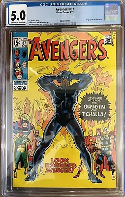 Buy Avengers #87 CGC 5.0 1971 - Black Panther Origin • 51.24£