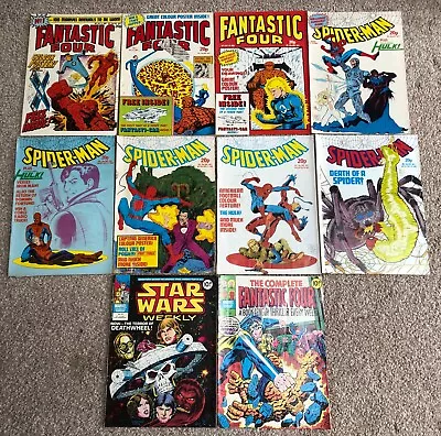 Buy Vintage Marvel UK Low Grade Bundle Job Lot X10 Fantastic Four 1 & Spider-Man • 10£