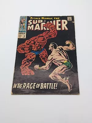 Buy Sub-Mariner #8 FN 6.0 Prince Namor Vs Thing! Classic Cover!  Marvel 1968 • 27.88£