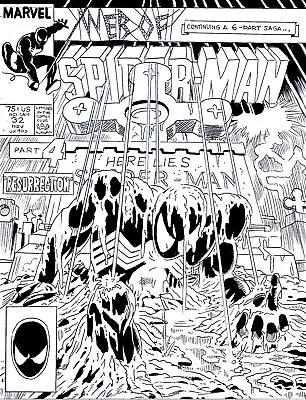 Buy Web Of Spider-man # 32 Cover Recreation Kraven Last Hunt Original Comic Art • 31.54£