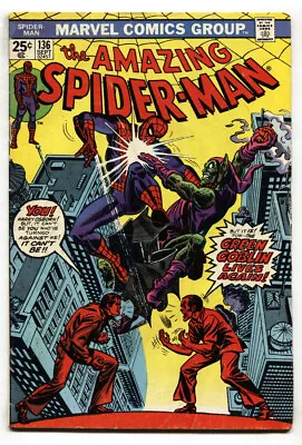 Buy AMAZING SPIDER-MAN #136 Comic Book-MARVEL COMICS-GREEN GOBLIN VG • 49.69£