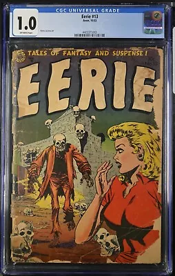 Buy Eerie #13 Cgc 1.0 (fair) Classic Gga Skulls Cover 1953 Avon Pch • 127.92£