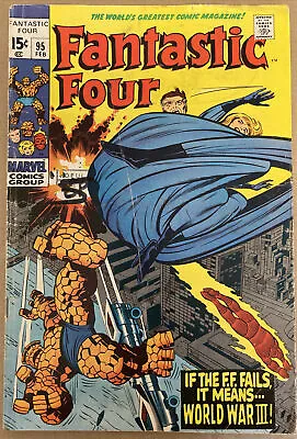 Buy Fantastic Four #95 February 1970 1st App Monocle B TOMORROW WORLD WAR THREE! • 19.99£