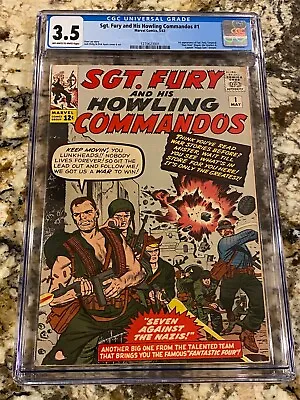 Buy Sgt. Fury And His Howling Commandos #1 Cgc 3.5 Ow-wh Pages 1st Sgt Fury Sa Key • 1,782.82£
