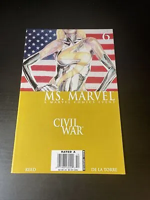Buy Ms. Marvel #6 (9.0 VF/NM) Newsstand Variant - Civil War • 7.11£