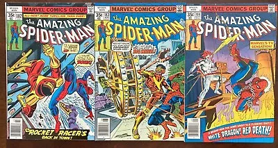 Buy Amazing Spider-Man #182 183 184 Lot Of 3 Rocket Racer, Big Wheel, Hi Grd, Bronze • 33.94£