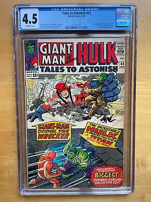 Buy Tales To Astonish #63 CGC 4.5 (Marvel 1965) 1st Leader! Hulk! New Slab! OW Pages • 138.53£