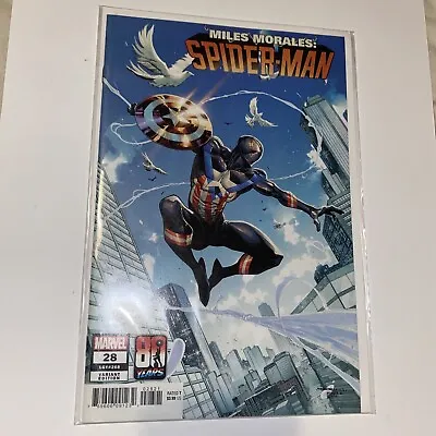 Buy Miles Morales Spider-Man #28 Captain America Coello Variant Cover 2021 Marvel • 7.50£