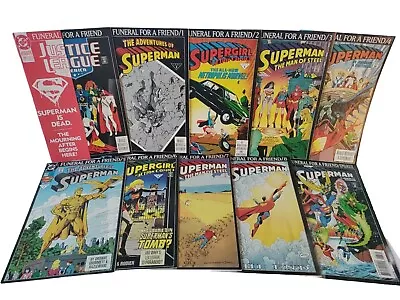 Buy DC Superman Funeral For A Friend COMPLETE All 10 Parts #0-8 + Epilogue VG+ Death • 34.99£