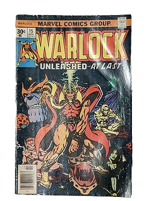 Buy Warlock #15 Bronze Age Starlin Key Thanos • 11.84£