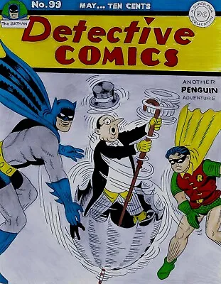 Buy Detective Comics # 99 Cover Recreation Batman & Penguin Original Comic Art • 237.17£