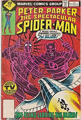 Buy SPECTACUALR SPIDER-MAN 27  (1979) 1st FRANK MILLER On DareDevil-Whitman Variant • 11.84£