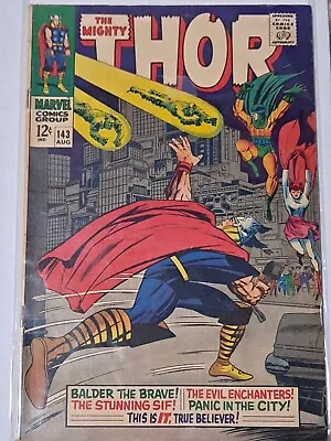 Buy Mighty Thor #143 - Fn 5.5,  1967 Jack Kirby Stan Lee 1ST APP OF ENCHANTERS THREE • 35.23£