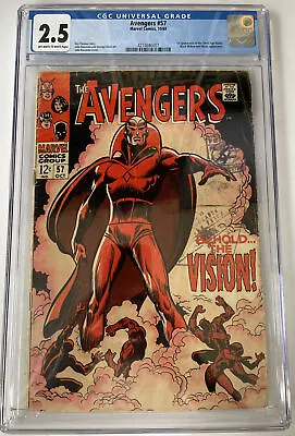 Buy The Avengers #57 Marvel Comics CGC 2.5 Oct 1968 1st App Silver Age Vision • 249.95£