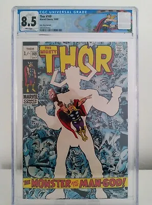 Buy Thor # 169  Cgc 8.5 Vf+  Key Origin Of Galactus  Classic Cover Pence  1969 • 239.95£