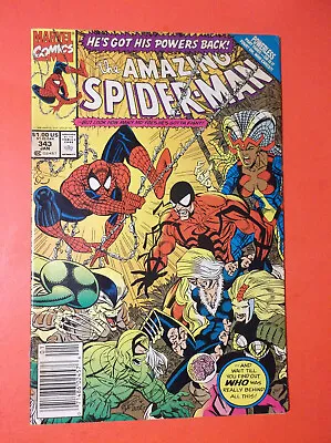 Buy THE AMAZING SPIDER-MAN # 343 - FN- 5.5 - 1991 NEWSSTAND - 1st CARDIAC CAMEO APP • 3.98£