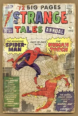 Buy Strange Tales Annual #2 FR 4th App SPIDER-MAN! Vs Human Torch 1963 Marvel T673 • 74.91£