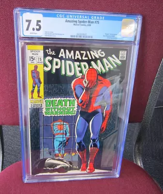 Buy Amazing Spiderman #75 CGC 7.5 - 1969 Lizard Appearance, White Pages • 139.92£