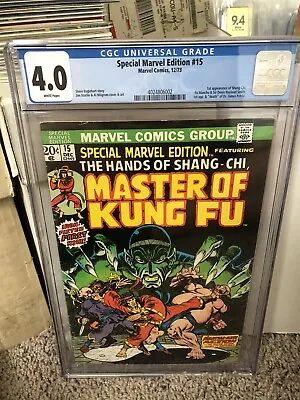 Buy SPECIAL MARVEL EDITION #15 (Shang-Chi Master Of Kung Fu 1st App) CGC 4.0 VG 1973 • 157.68£