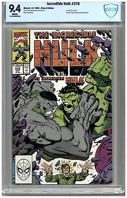 Buy Incredible Hulk  # 376  CBCS   9.4   NM   White Pages   12/90   Doc Samson Cameo • 60.32£