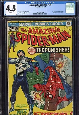 Buy Amazing Spider-Man #129 CGC 4.5 WP  1st App Punisher Frank Castle 1974 Marvel • 940.32£