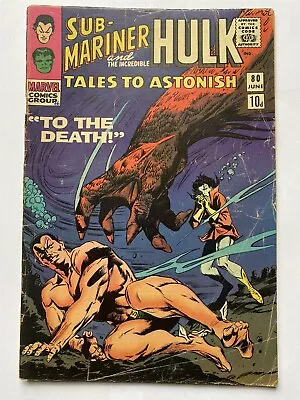 Buy TALES TO ASTONISH #80 Sub-Mariner Hulk 1966 Marvel Comics UK Price GD • 8.95£