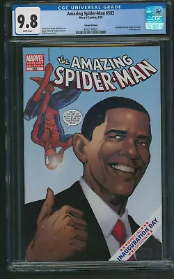 Buy Amazing Spider-Man #583 CGC 9.8 Barack Obama Variant 1st Print • 155.91£