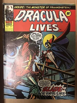 Buy Dracula Lives #21 Marvel 1975 Comic Reprints Tomb Of Dracula #10 Cover 1st Blade • 682.66£