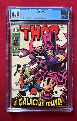 Buy Thor #168 1969 Cgc 6.0 Origin Of Galactus Stan Lee Jack Kirby Silver Age Icon • 134.53£