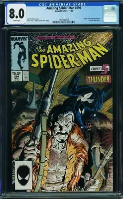 Buy AMAZING SPIDER-MAN  #294   VF8.0  High Grade! WHITE PAGES CGC    4067651008 • 36.18£