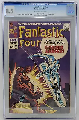 Buy Fantastic Four #55 ~ Marvel 1966 ~ Cgc 8.5 ~ Thing Vs Silver Surfer • 323.80£