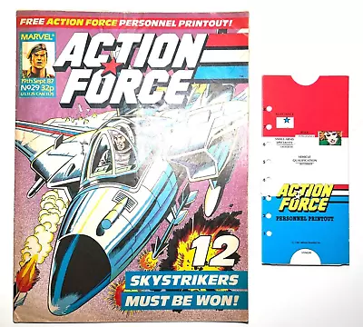 Buy ACTION FORCE GI JOE MARVEL COMIC No 29 Sept 19th Personnel Printout! 1987 VGC • 19.95£