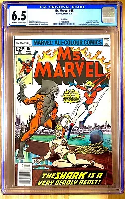 Buy MS. MARVEL #15    March 1978.    CGC 6.5    UK Variant    Marvel Comics • 28£