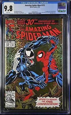 Buy Amazing Spider-Man #375 CGC 9.8 (NM/M) High Grade Venom • 96.51£