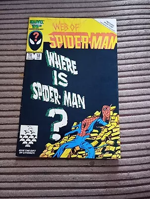 Buy WEB OF SPIDER-MAN - #18 (Sept 1986) 1st App Eddie Brock - Marvel Comics • 9.99£