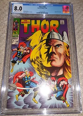 Buy 1968 Marvel The Mighty Thor #158 CGC 8.0 VF Origin Retold • 99.62£