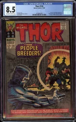 Buy Thor # 134 CGC 8.5 OW/W (Marvel, 1966) 1st Appearance High Evolutionary • 440.33£