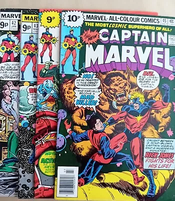 Buy Captain Marvel #42-45 - FN- (5.5) Average Grades - Marvel 1976 - Pence Copies • 10.99£