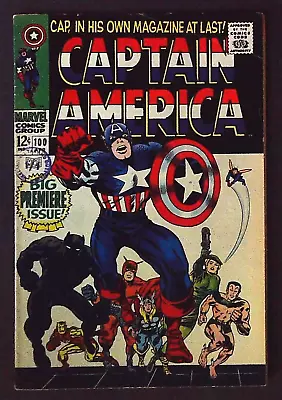 Buy CAPTAIN AMERICA #100 (1968) - 1st Cap In Own Series - VG Plus (4.5)  Back Issue • 224.99£