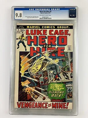 Buy Hero For Hire #2 CGC 9.8 (1972) Origin Of Luke Cage Marvel Comics • 199£