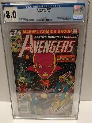 Buy Avengers # 219 CGC 8.0  Marvel Comics  1982  Moondragon & Drax Appearance  • 39.65£