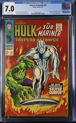 Buy Tales To Astonish #93 - Marvel Comics 1967 CGC 7.0 1st Full Silver Surfer Appear • 204.77£