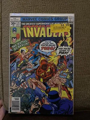 Buy The Invaders 21 Newsstand Bucky Human Torch Gil Kane Cover Marvel Comics 1977 • 5.56£