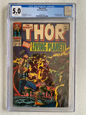 Buy Thor #133 CGC 5.0 White Pages! 1966 - 1st Full Appearance Of Ego • 130.65£