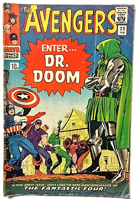 Buy AVENGERS 25 Marvel Silver Age 1966 Dr. Doom App Fantastic Four App • 120£