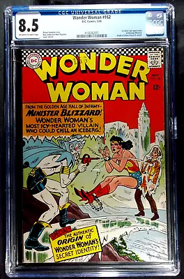 Buy Wonder Woman #162 CGC 8.5 1st SA Minister Blizzard, Origin Of Diana Prince 1966 • 217.15£