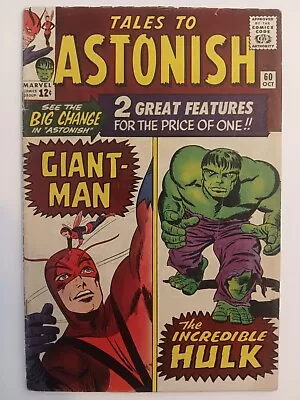 Buy Tales To Astonish # 60 Key 1st Hulk Giant Man Feature 1964 Lee Ditko Kirby • 47.42£