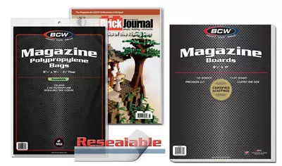 Buy 25 BCW Magazine Bags And Boards Resealable Acid Free - Archival • 15.78£
